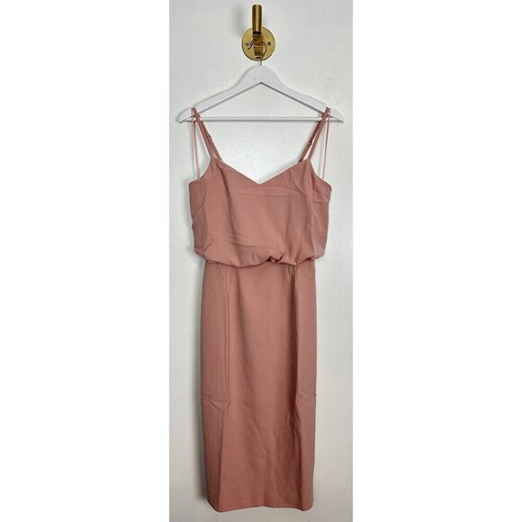 DRESS THE POPULATION Alondra Blouson Sheath Dress in Blush Size Small - Picture 4 of 12